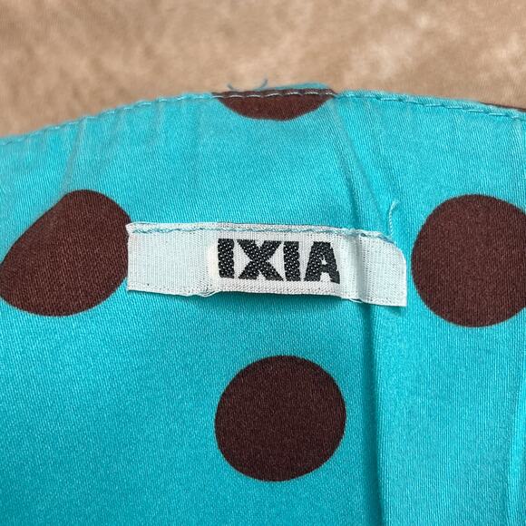 Vintage Y2K IXIA Polka Dot Rockabilly Mini Swing Dress Fit & Flare Blue Mod Twee - Picture 5 of 7